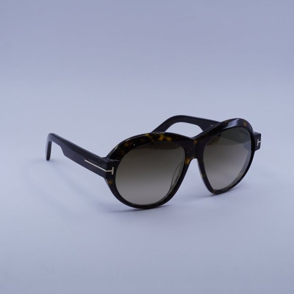 Tom Ford FT1113 52G Inger Sunglasses Dark Havana Round Frame,Brown Mirror Lenses - Picture 4 of 10